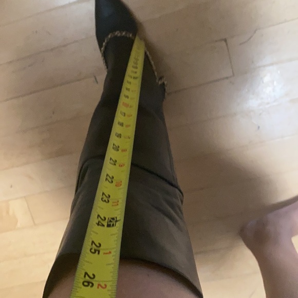 Chanel black leather knee high boots 39,5 g chain - Picture 8 of 16